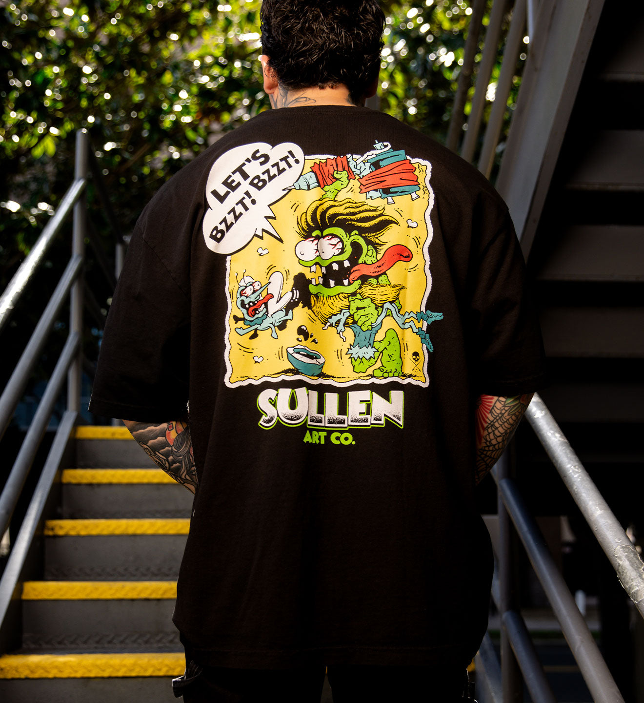 model wearing sullen t shirt